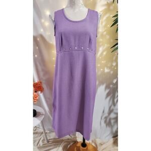 Miss Dorby Vtg 90s Micro Gingham Shell Button Midi Dress Size 6P Cottage Fairy